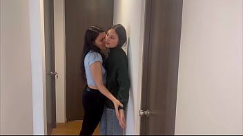 Amateur boss and employee engage in lesbian pussy licking during a meeting
